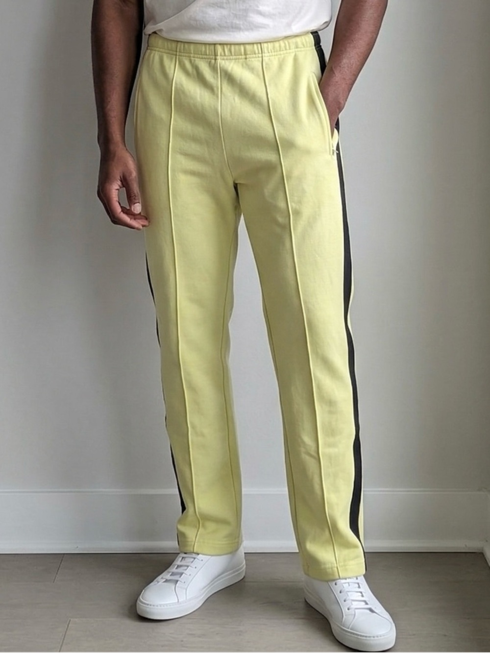 Maison Margiela Lime Green Side Stripe Italian Track Pants SZ 34 (IT 50)